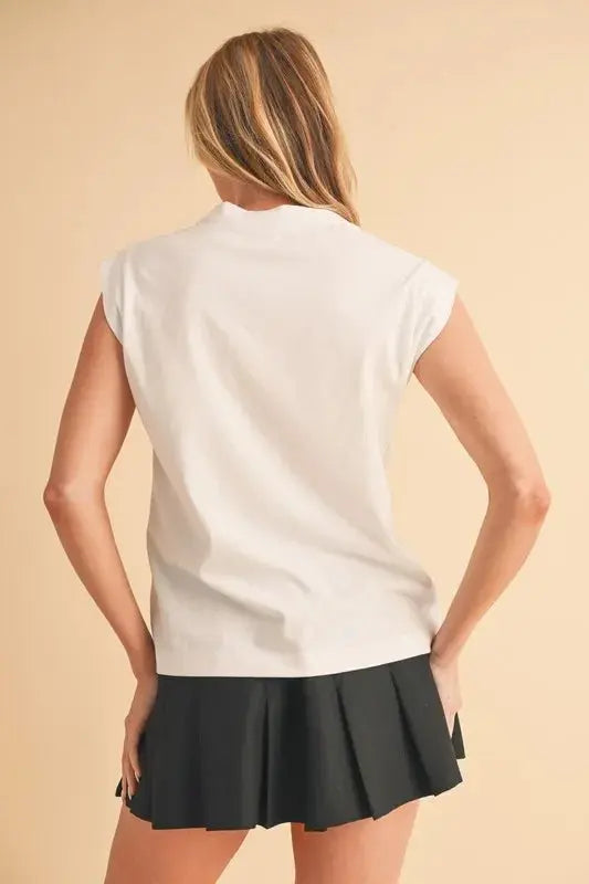 Aemi+Co Solid Color Round Neck Tank for Women Essentials - Love Salve